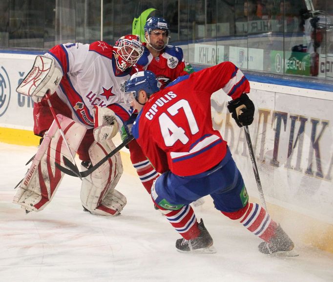 Hokej, KHL, Lev Praha - CSKA Moskva: Martins Cipulis - Rastislav Staňa