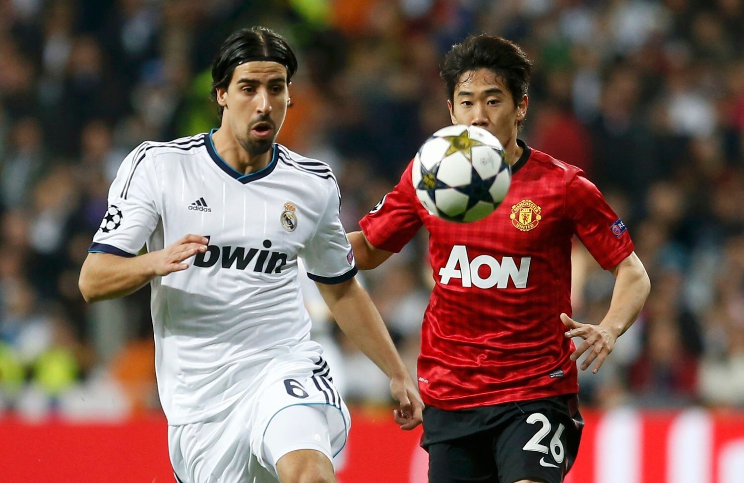 Liga mistrů: Real Madrid - Manchester United: Sami Khedira -  Šinji Kagawa