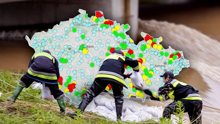 Hladiny řek nebezpečně stoupají. Mapa ukazuje, kde už dosáhly povodňových stupňů