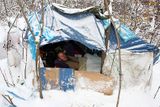 Two men have lived in this shelter for about six months.