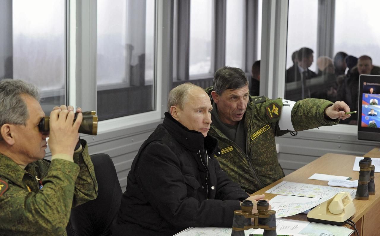 Putin na cvičení ruské armády
