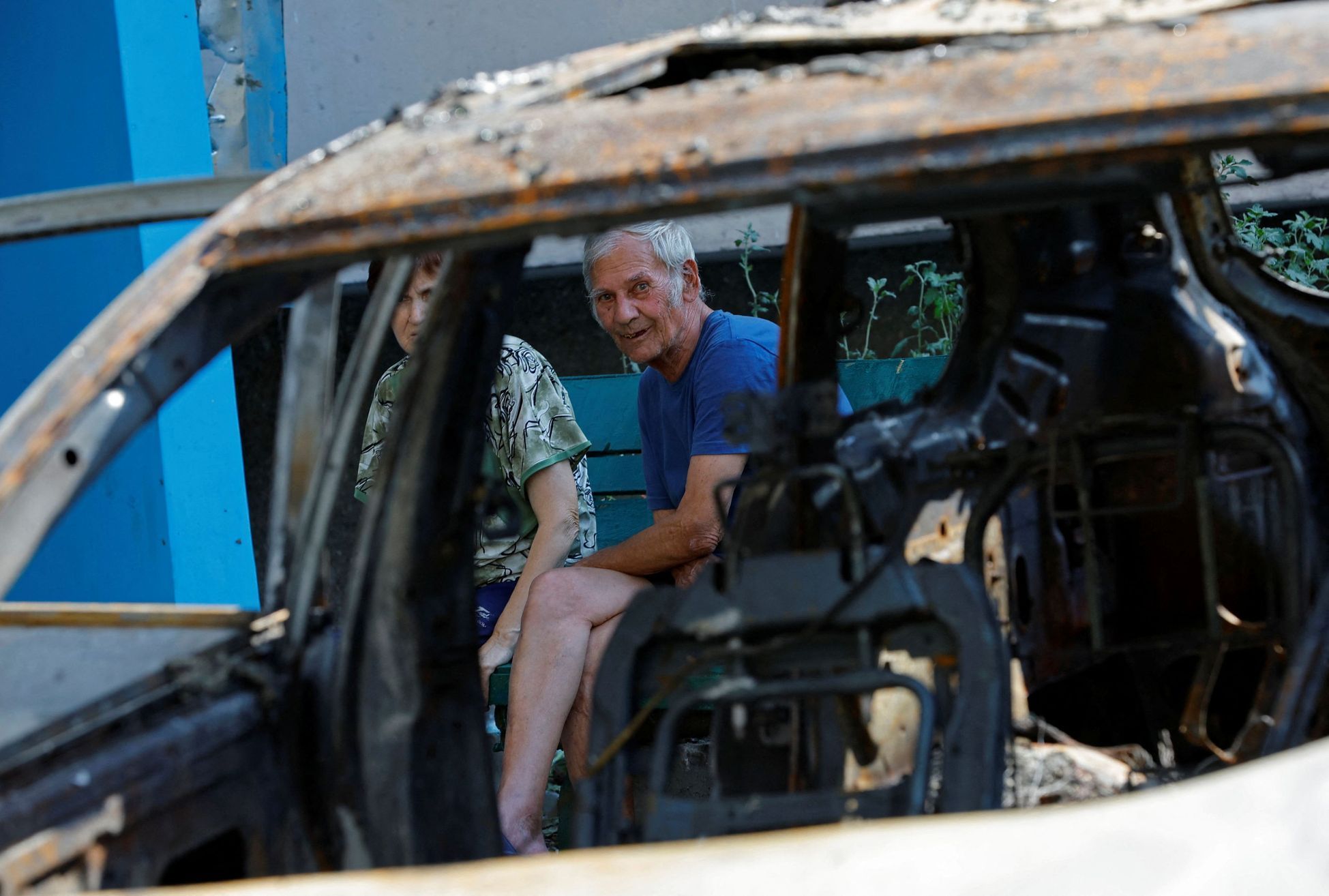 Ukrajina ruskem kontrolované území Záporoží ostřelování