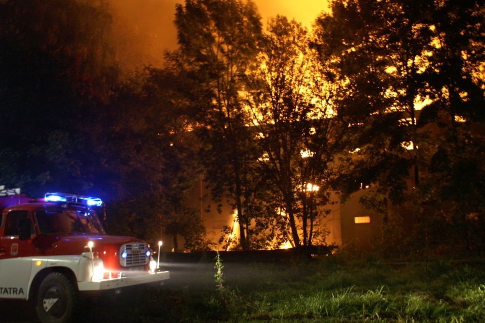 Požár skladu chmele ve Mšeci