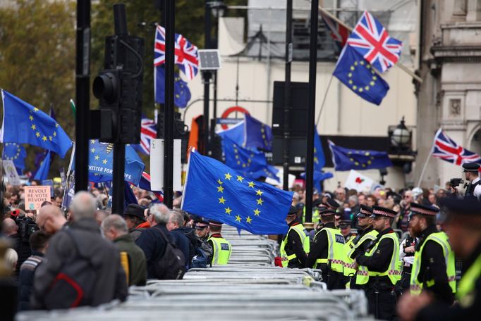 Demonstrace proti brexitu v Londýně.