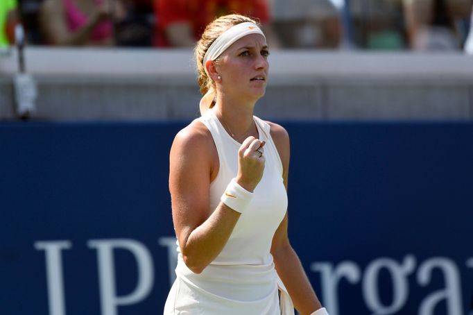 Petra Kvitová v 1. kole US Open proti Yanině Wickmayerové.