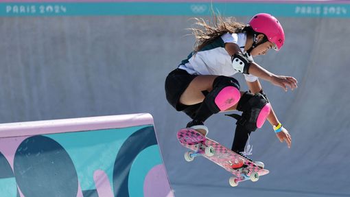 Australská skateboardistka Arisa Trewová na olympiádě v Paříži 2024