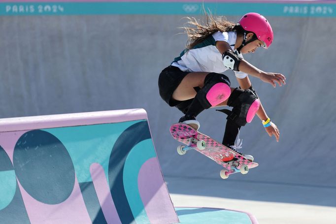 Australská skateboardistka Arisa Trewová na olympiádě v Paříži 2024