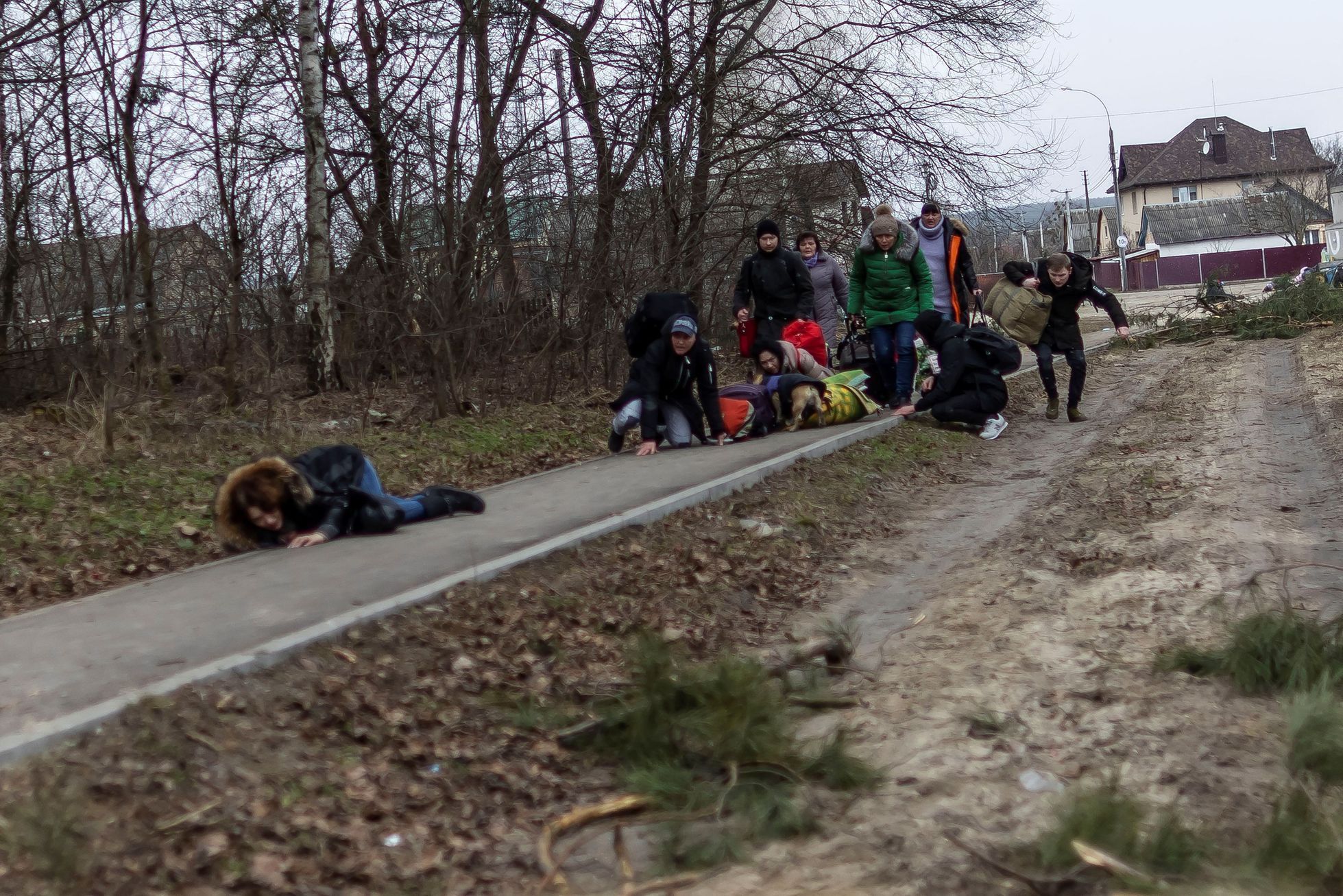 irpiň ukrajina evakuace civilisté