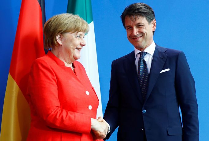 Angela Merkelová a Giuseppe Conte.