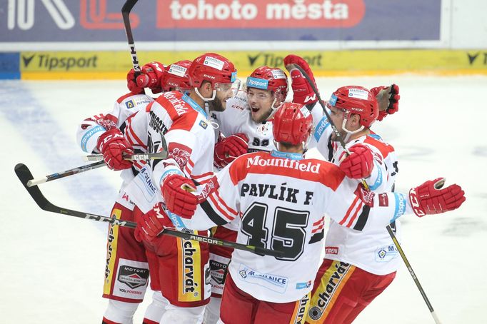 27. kolo extraligy 2018/19, Sparta - Hradec: Radost hokejistů Hradce