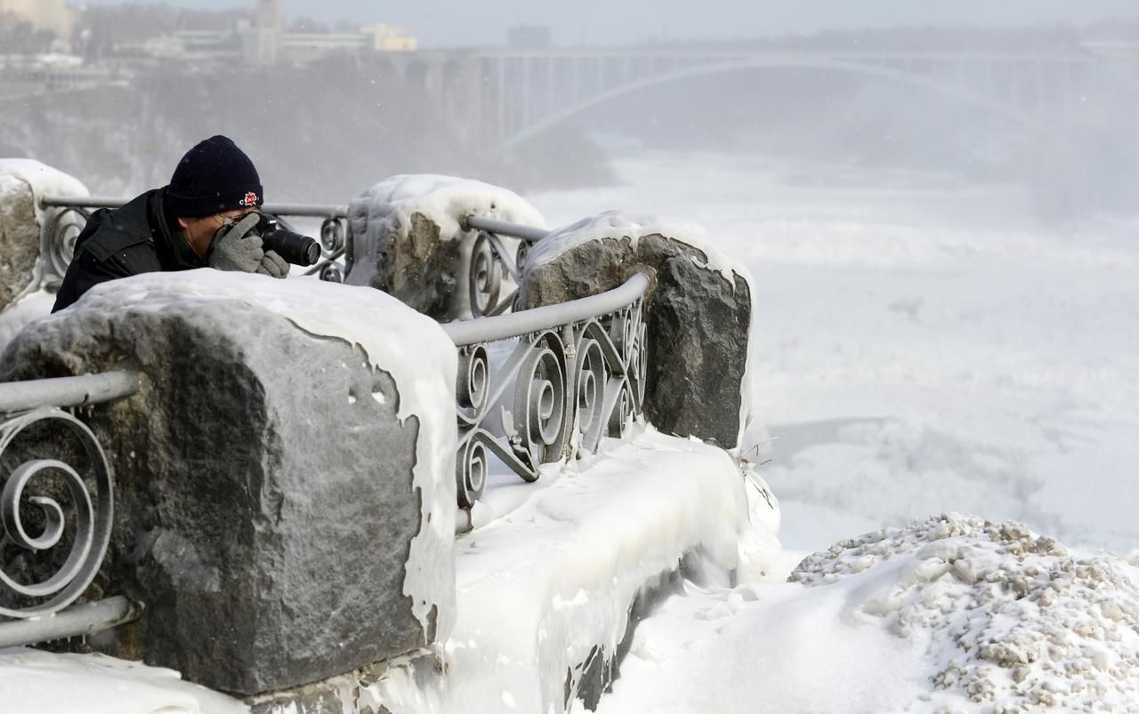 Zamrzlé niagarské vodopády