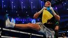 Oleksandr Usyk při zápase s Anthonym Joshuou