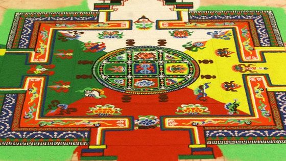 Tibetská mandala v muzeu Prahy