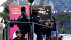 Policie a vojáci hlídají tenisový turnaj v mexickém Acapulku