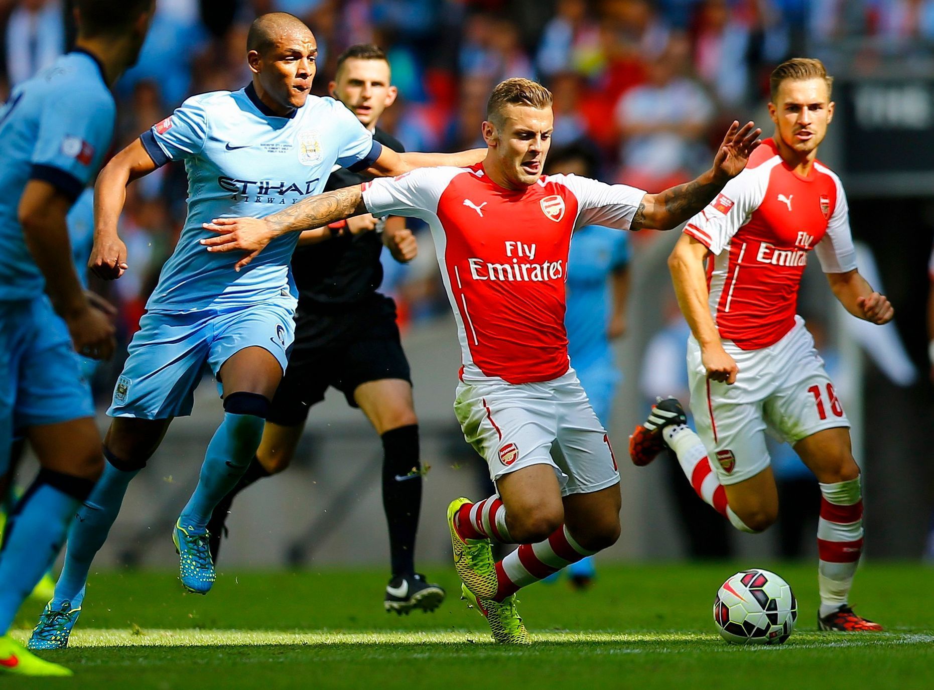 Community Shield, Arsenal - Manchester City: Jack Wilshere - Fernando