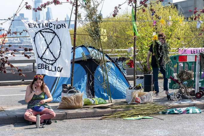 Londýn - Extinction Rebellion. Protesty proti změnám klimatu