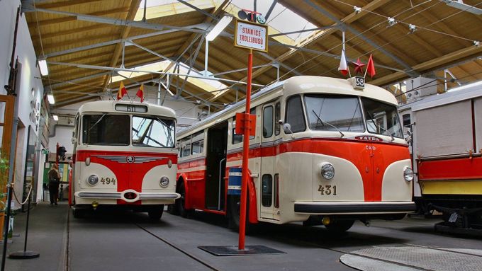 Historické trolejbusy - Muzeum MHD Praha Střešovice