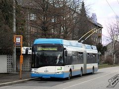 Trolejbus v barvách Dopravního podniku Ostrava