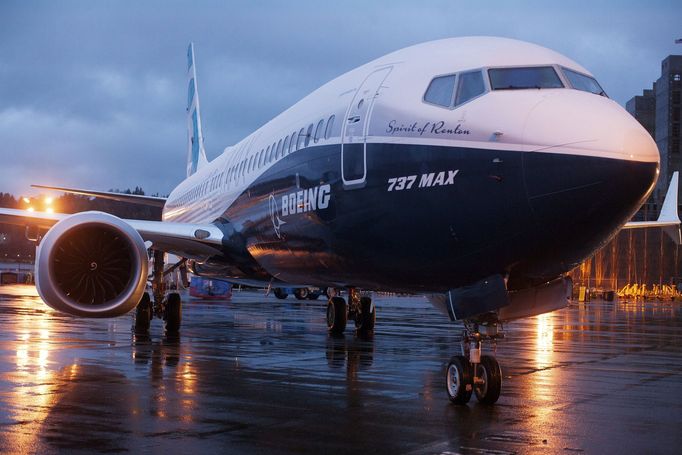 Boeing 737 MAX 8 na letišti ve státě Washington.