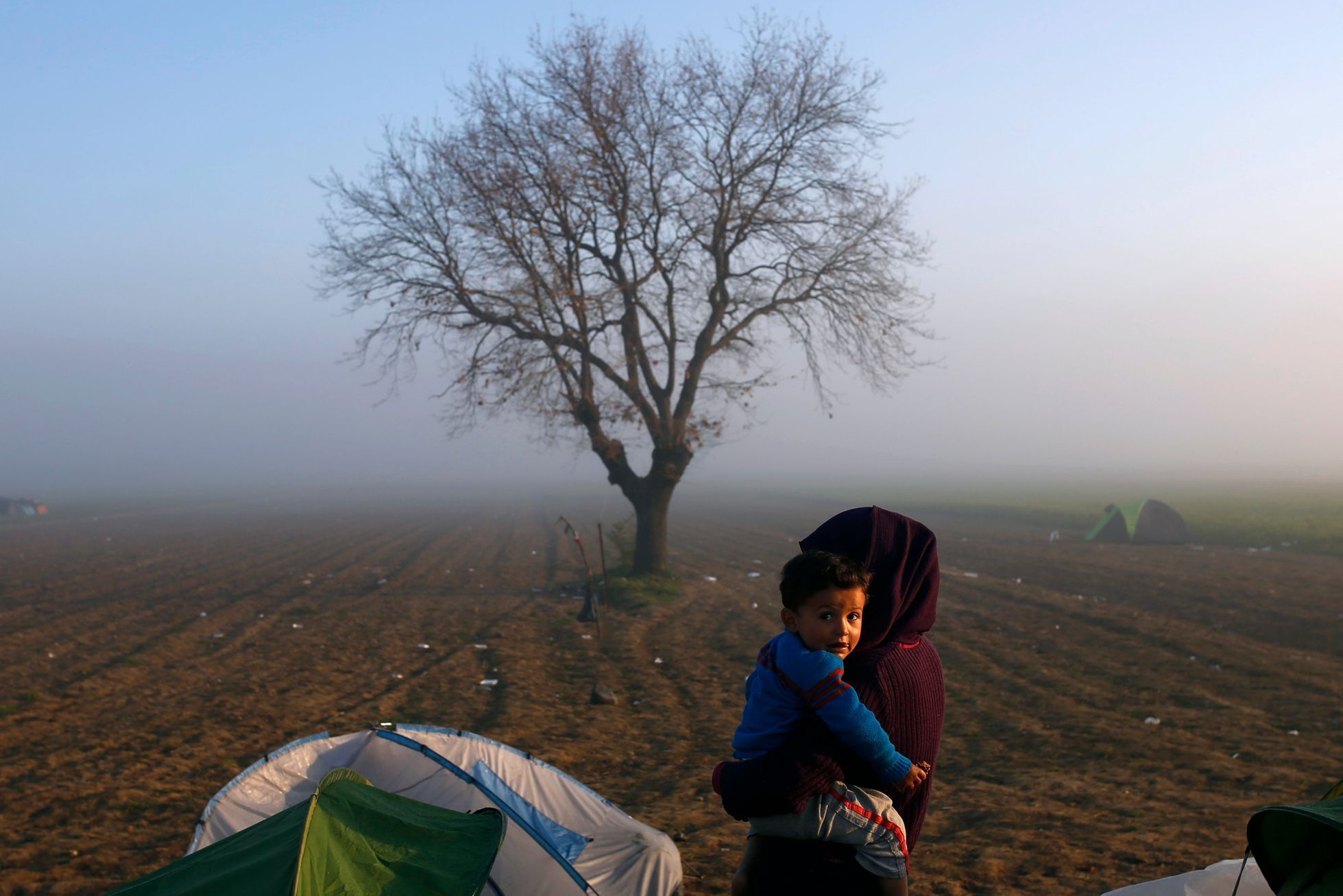 Uprchlický tábor Idomeni na řecko-makedonské hranici