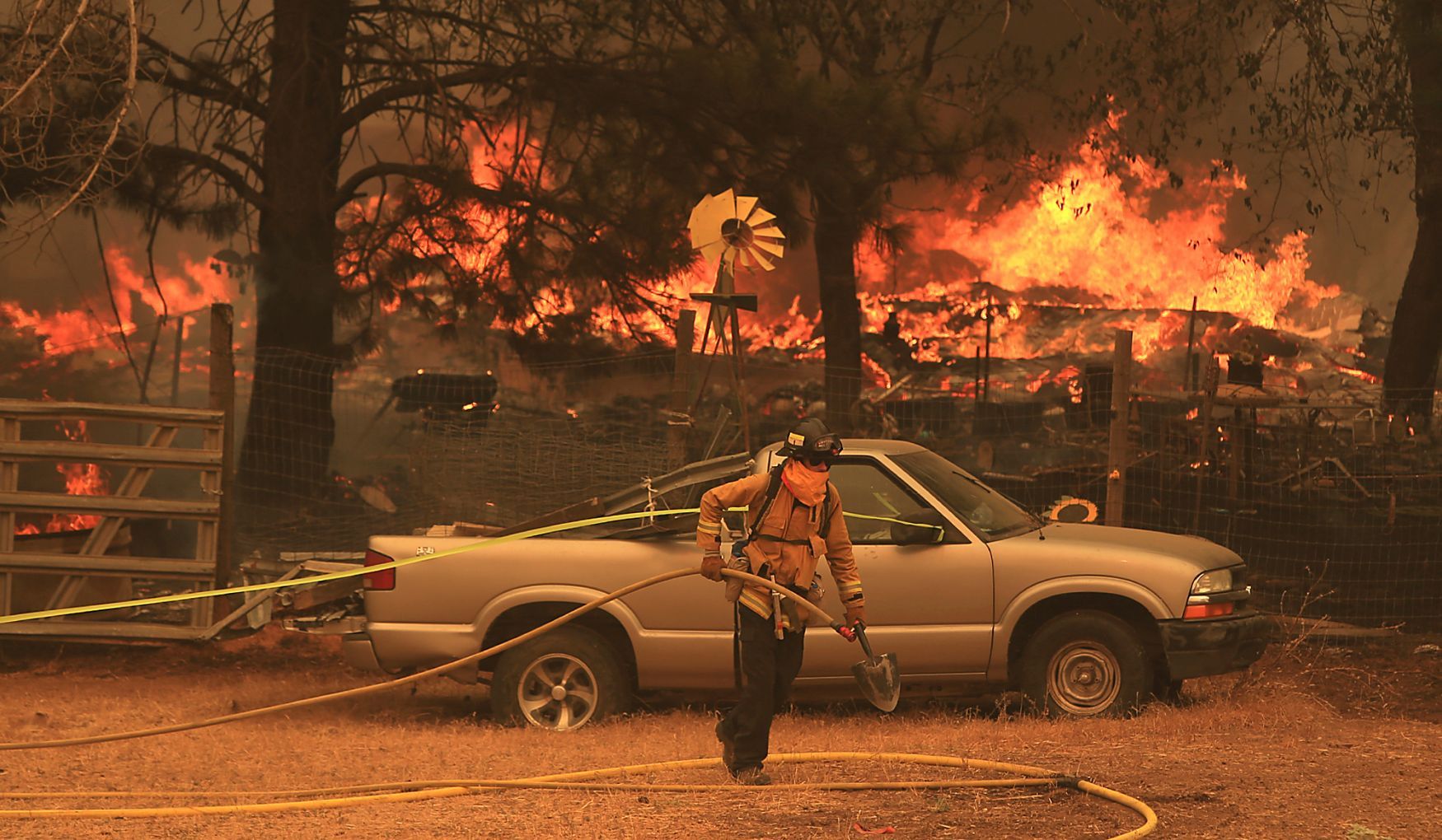 Požár v Kalifornii, oblast Mendocino