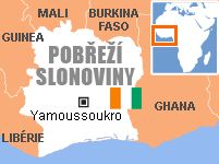 Mapa - Pobřeží slonoviny