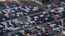 Detroit Area Economy Worsens As Big Three Automakers Face Dire Crisis 2008-11-21 00:00:00 DETROIT - NOVEMBER 21: Ford trucks are parked in a lot before being shipped on November 21, 2008 in Detroit, Michigan. As car and truck sales have plummeted across the country, large inventories are building at dealerships and factories. The Big Three U.S. automakers, General Motors (GM), Ford Motor Co. and Chrysler LLC, failed after appearing this week in Washington to receive money after asking the government for federal funds to curb the decline of the American auto industry. The city of Detroit, home to the Big Three, would be hardest hit if the government allows these auto makers to fall into bankruptcy. (Photo by Spencer Platt/Getty Images)