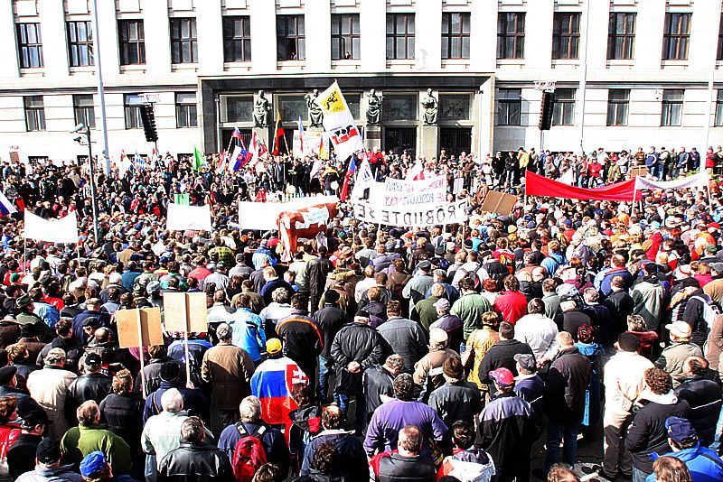 Demonstrace zemědělců v Praze