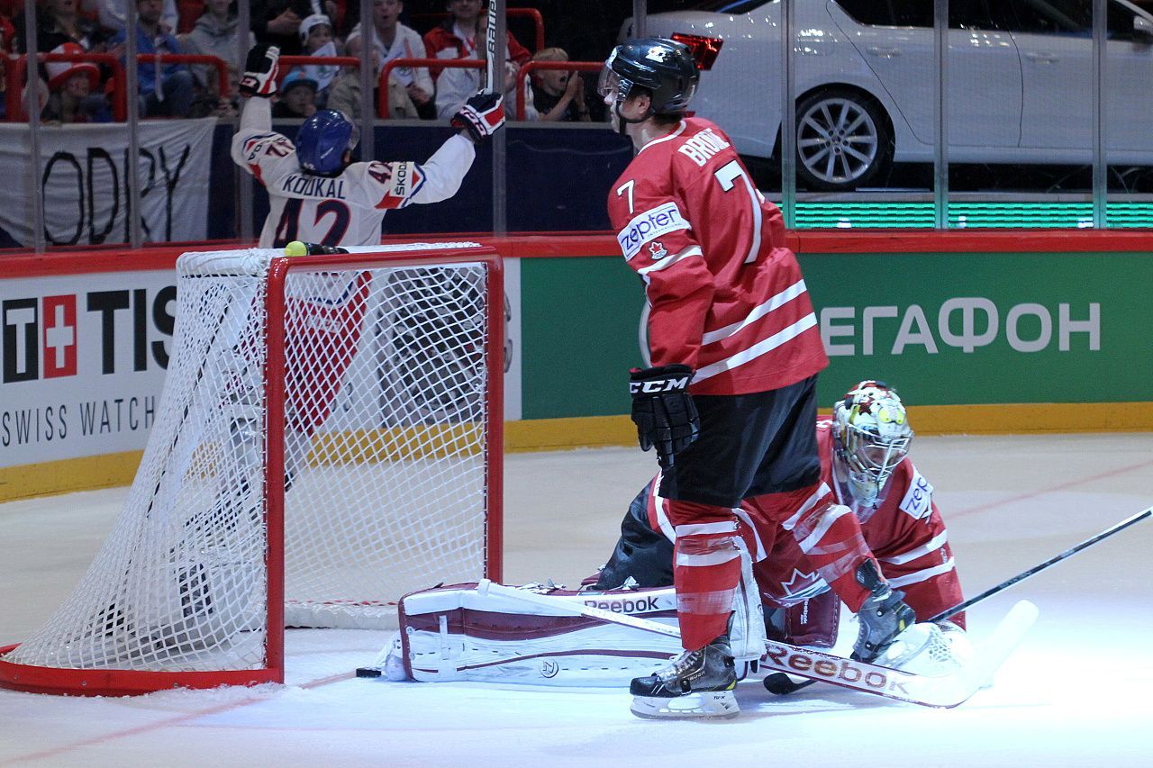 Hokej, MS 2013, Česko - Kanada: Petr Koukal slaví gól na 1:1