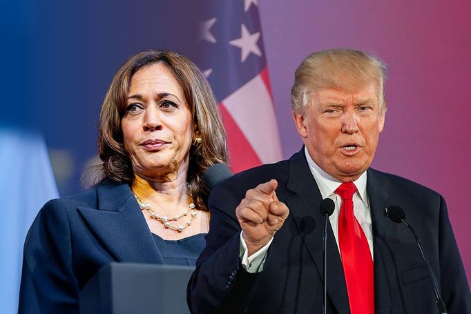 Kandidáti do listopadových prezidentských voleb v USA Kamala Harrisová a Donald Trump