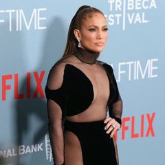 Jennifer Lopez na premiéře dokumentu Poločas.
