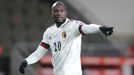 Romelu Lukaku v zápase kvalifikace MS 2022 Česko - Belgie