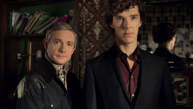 Martin Freeman a Benedict Cumberbatch (Watson a Holmes).