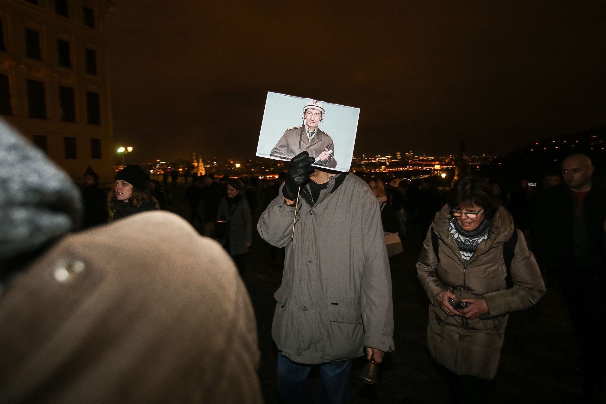 Oslava inaugurace Zemana a demonstrace za svobodná média na Václavském náměstí, Praha, 15.3.2018