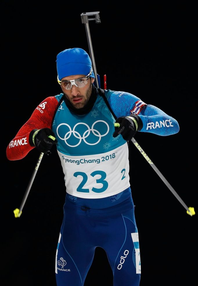 Martin Fourcade ve vytrvalostním závodě na ZOH 2018