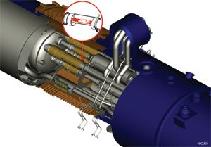 Špatný elektrický spoj mezi dvěma magnety (zobrazen červeně) způsobil poruchu urychlovače 19. září 2008. | Foto: CERN