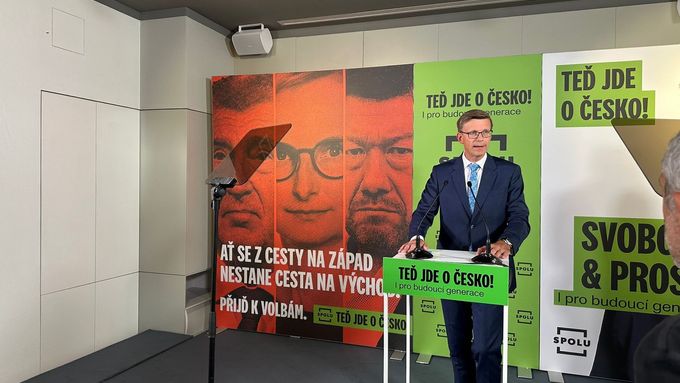 Ministr dopravy Martin Kupka na tiskové konference koalice Spolu, 20. 8. 2025.