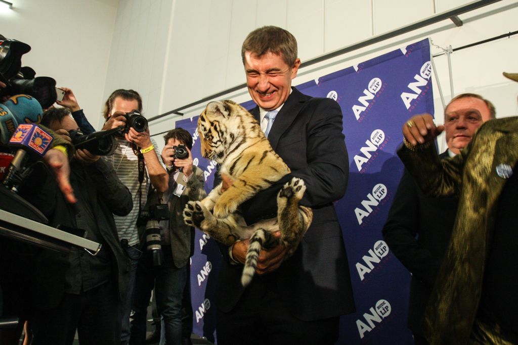 Andrej Babiš s tigrem