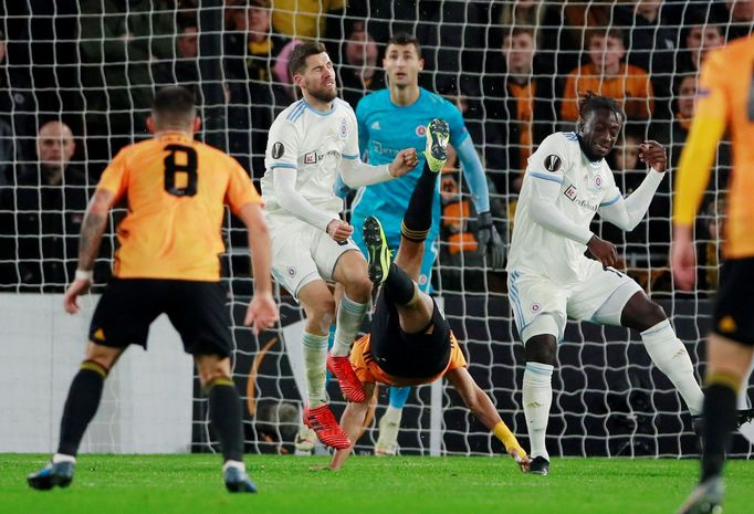 Soccer Football - Europa League - Group L - Wolverhampton Wanderers v Slovan Bratislava - Molineux Stadium, Wolverhampton, Britain - November 7, 2019  Slovan Bratislava's