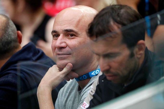 Australian Open 2018, šestý den (Andre Agassi, Radek Štěpánek)