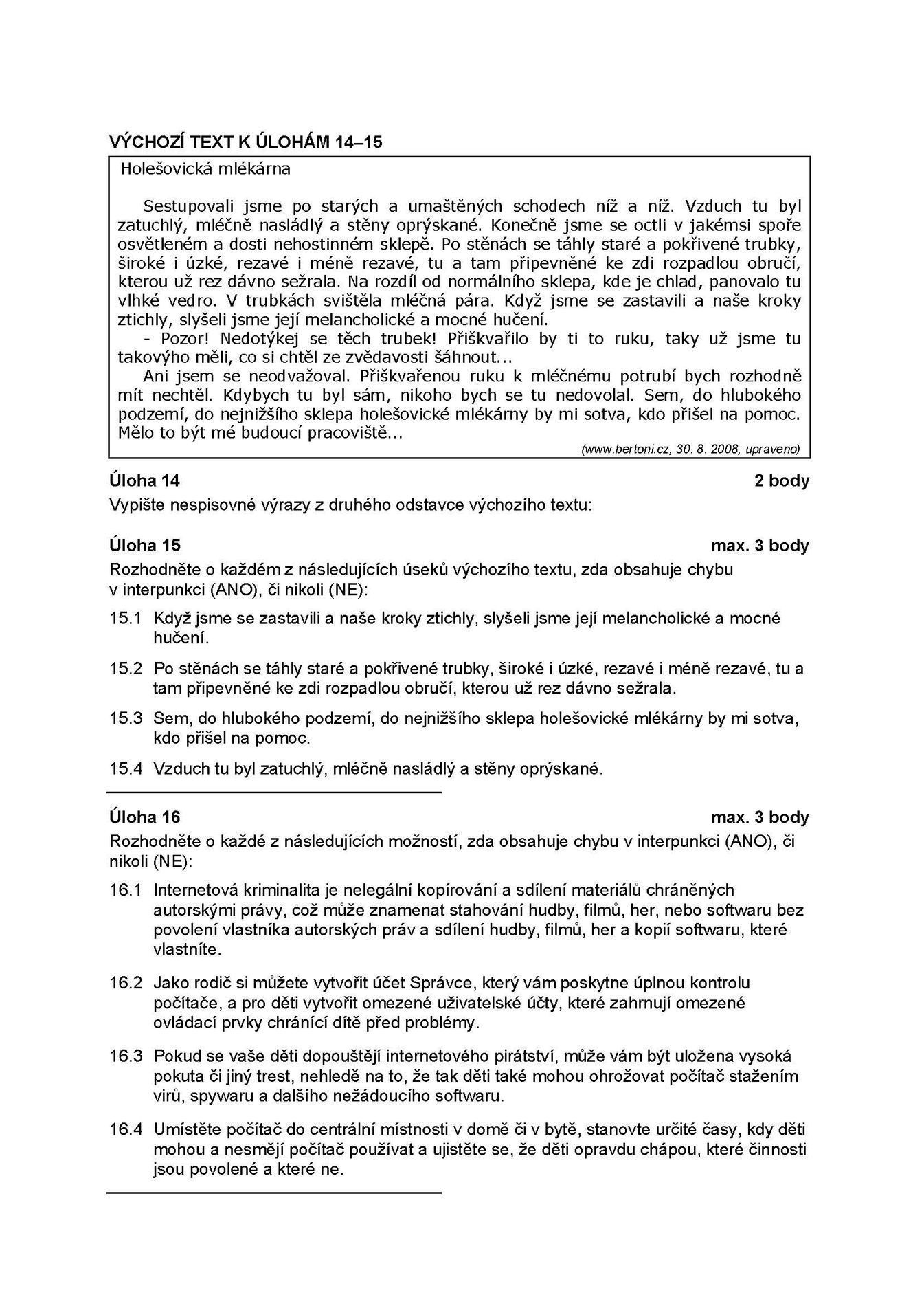 Státní maturita - vyšší obtížnost 5