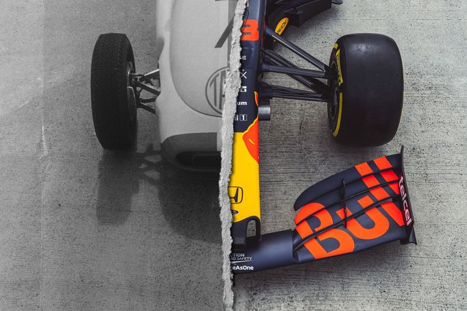 Red Bull RB7/14 versus Tatra 607-2