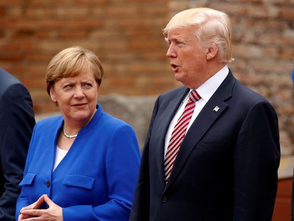 Angela Merkelová s Donaldem Trumpem.