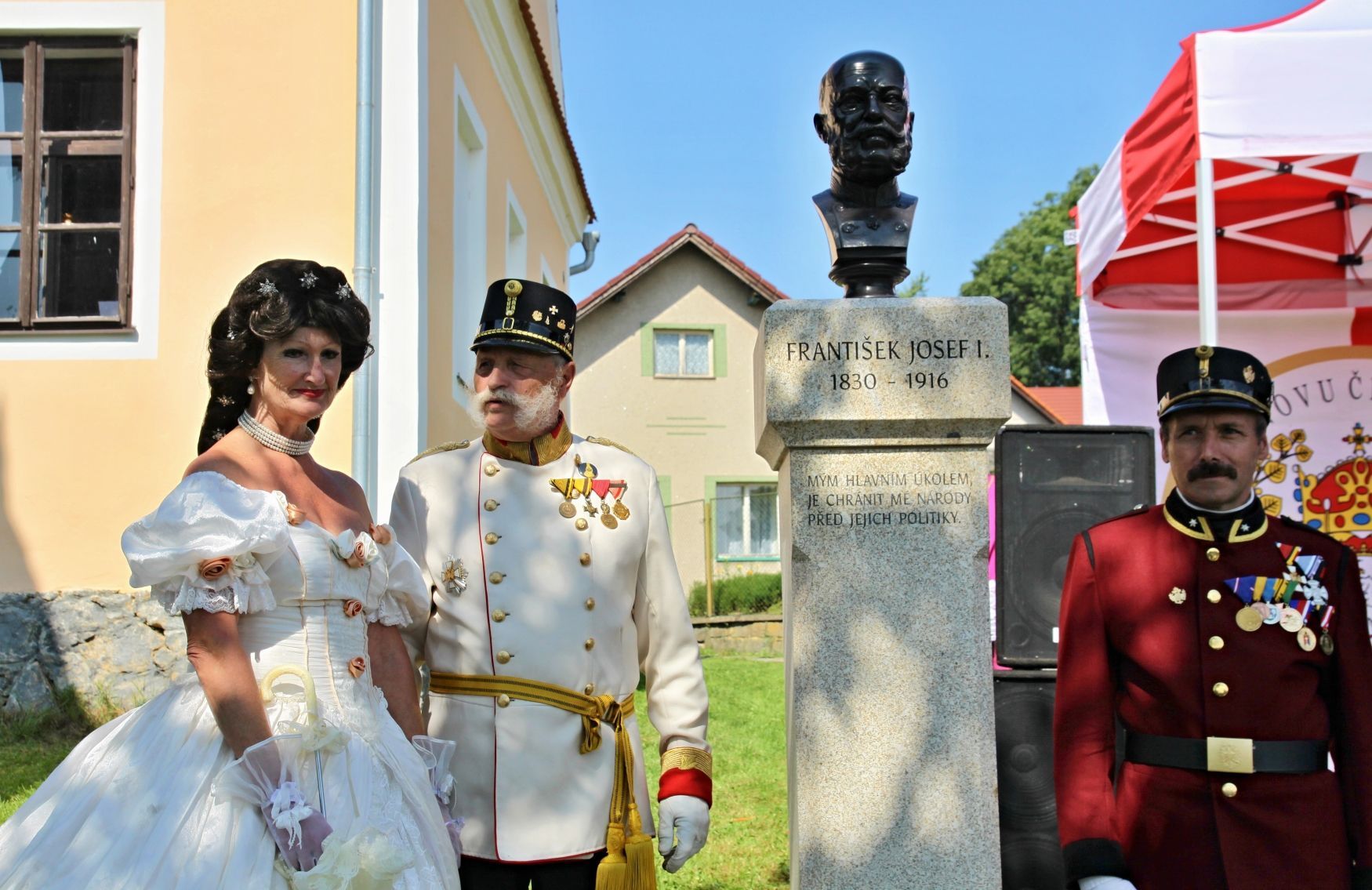 Odhalení busty Františka Josefa I. v Pohledi