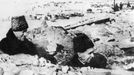 Konstantin Rokossovsky and Pavel Batov The Great Patriotic War of 1941-1945. The commander of the Don Front Konstantin Rokossovsky and General Pavel Batov, right, in a trench near Stalingrad. Photo reproduction.