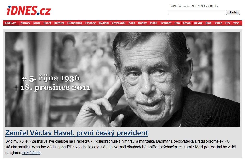 Václav Havel a média - idnes.cz