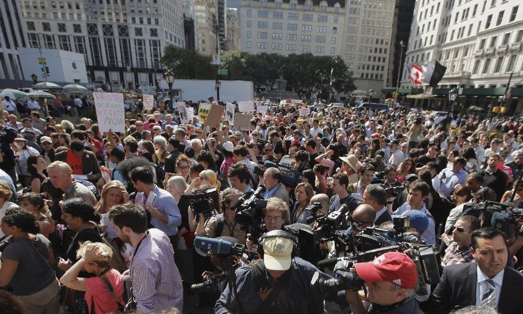 Protesty proti ekonomické nerovnosti v USA - New York