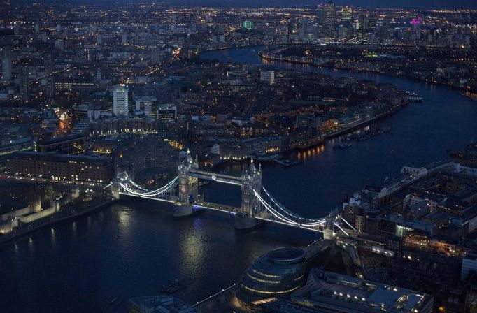  Tower Bridge is pictured from The View gallery at the Shard in London