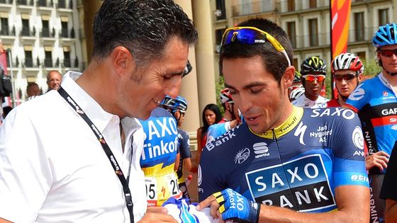 FOTO Co si asi šuškají dvě legendy Contador a Indurain?