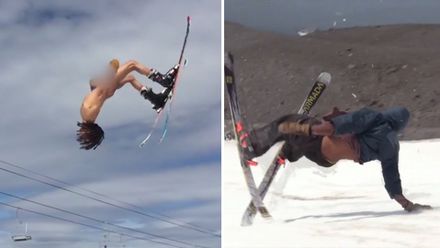 VIDEO: Nejděsivější pády na sněhu a jeden naháč